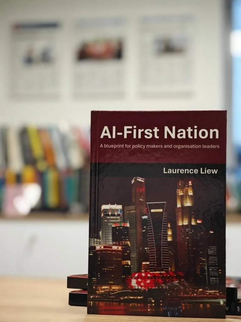 The cover of AI-First Nation, A Blueprint For Policy Makers and Organisation Leaders, by Laurence Liew